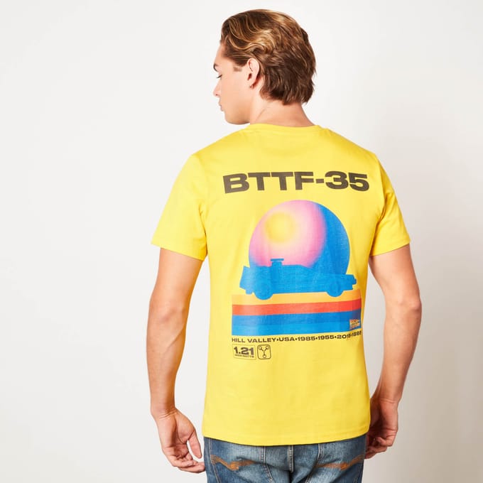 Back to the future 35 Hill Valley Front Unisex T-Shirt - Geel - S