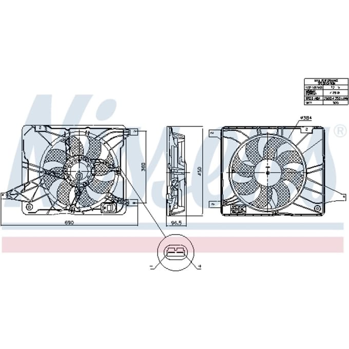 Koelventilatorwiel, motorkoeling NISSENS 850017