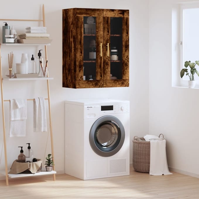 vidaXL - Bovenkast - 69,5x34x90 - cm - gerookt - eikenkleurig