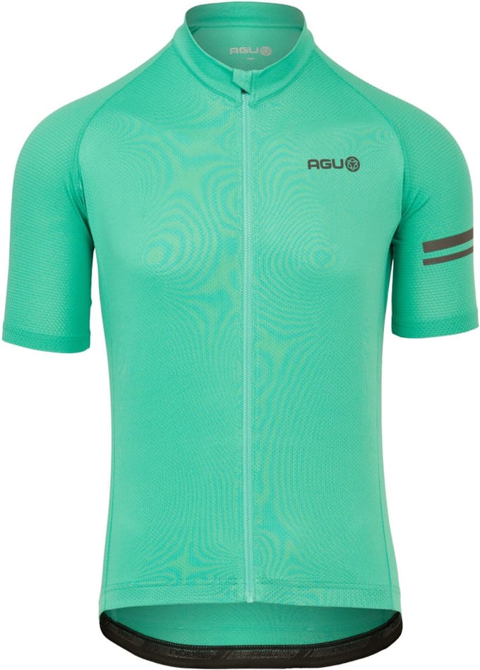 agu Core Fietsshirt Heren Korte Mouwen - Pool Side Green - Drie achterzakken - YKK-rits over de hele lengte - Sneldrogend interlock