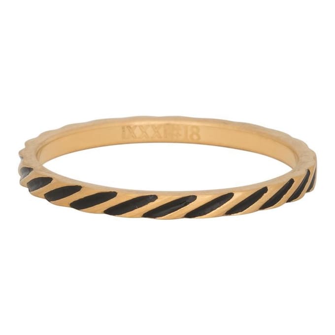 iXXXi Vulring 2mm Slanting stripes ring Mat Goudkleurig - maat 20