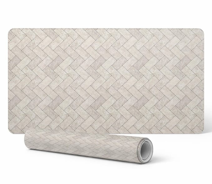 Moderne vinyl toetsenbordmat met visgraatpatroon, 90x45 cm