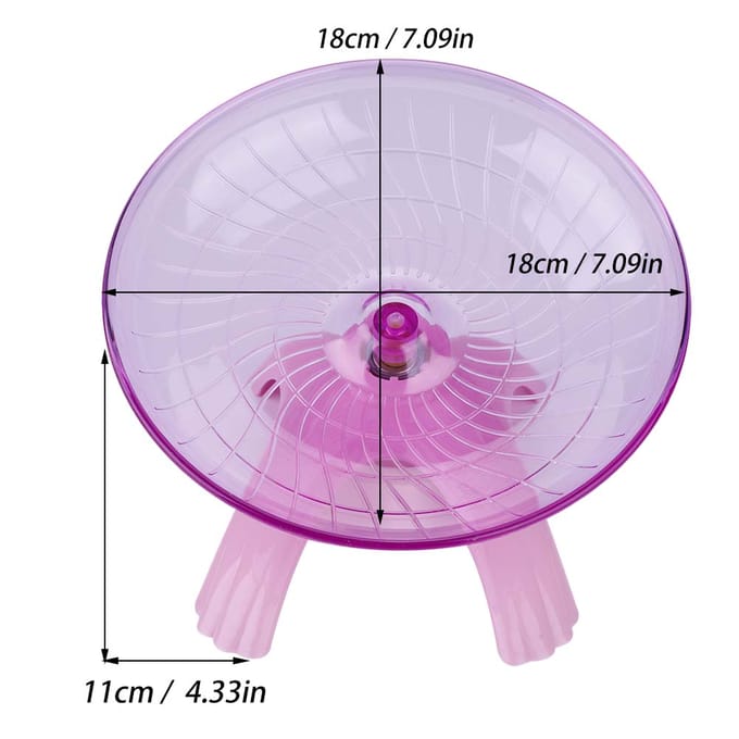 Roue d'exercice silencieuse en plastique pour souris hamster rose white