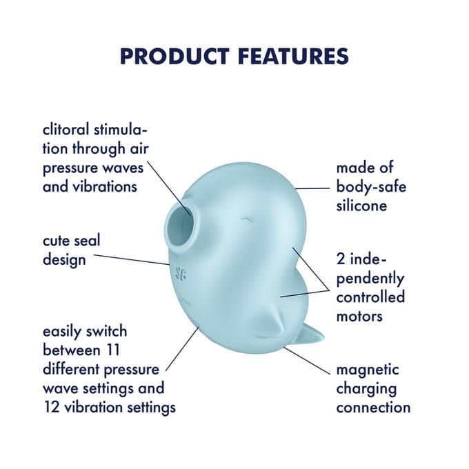 Satisfyer - Sassy Seal - Luchtdruk Vibrator - Lichtblauw