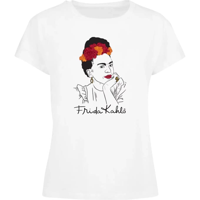 T-shirt dames Merchcode Frida Kahlo - Drawing With Flowers
