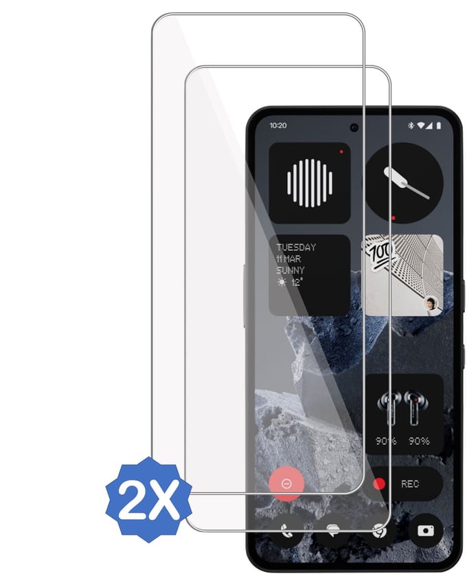 2x TechNow Screenprotector geschikt voor CMF Phone 2 Pro Screenprotector - Gehard Glas - Rounded - Proteqt+