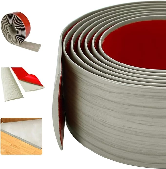 PVC vloerovergangsprofiel 200×5cm – Grijs, zelfklevend, voor tegels