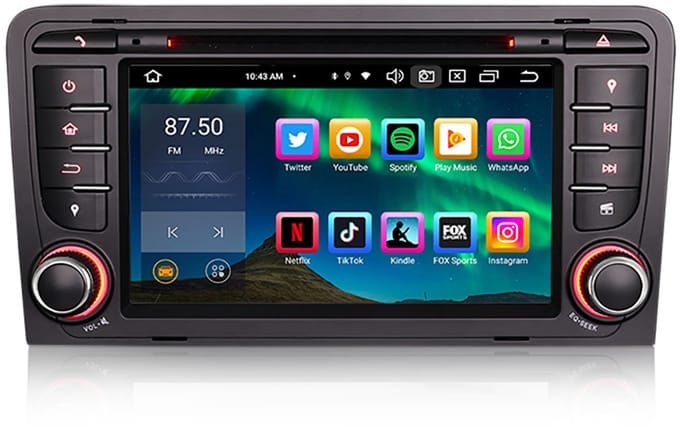 Carplay autoradio voor Audi A3 S3 RS3 | 2004 t/m 2013 | Android 16 | Draadloos Apple Carplay & Android auto | 4GB + 64GB | 8-Core processor | Cartronix | 2025 model | 2004 2005 2006 2007 2008 2009 2010 2011 2012 2013 | Bluetooth & Wifi