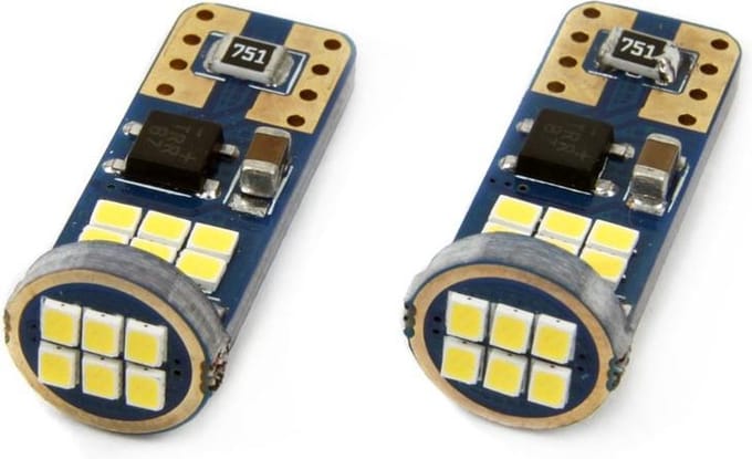 T10 - 2016 - 18 SMD - CANBUS - 12/24V - 2 stuks - extra fel