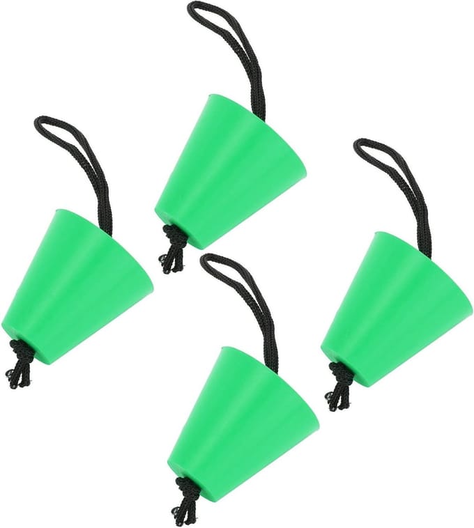 Kajak Afvoerpluggen - Scupper Plug Kit - Waterdicht Maken - Universele Pasvorm - 4 Stuks - Groen