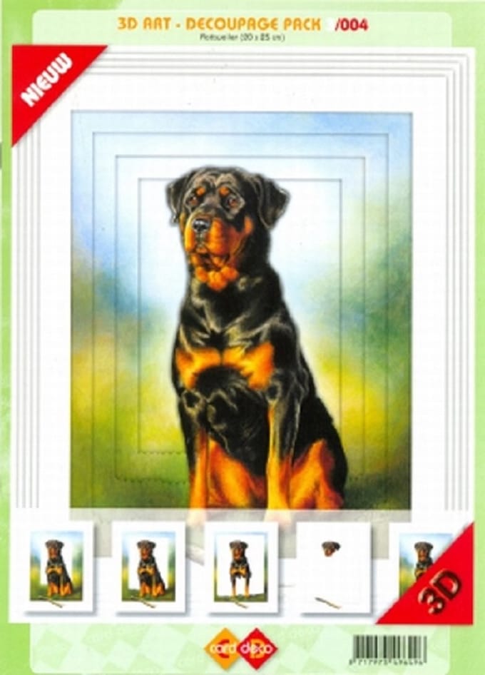 Card Deco - 3D Art decoupage - 004 Rottweiler