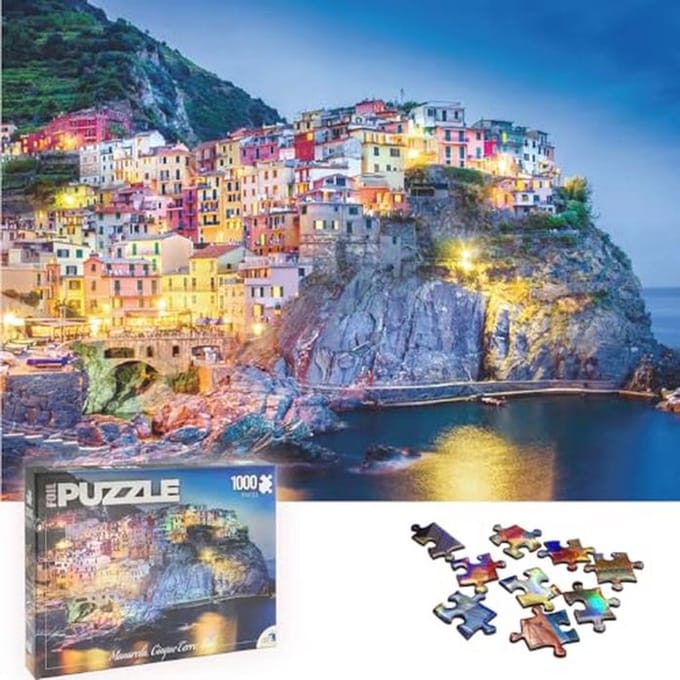 Metaalfolie Puzzel van 1000 Stukjes - Italië Panorama