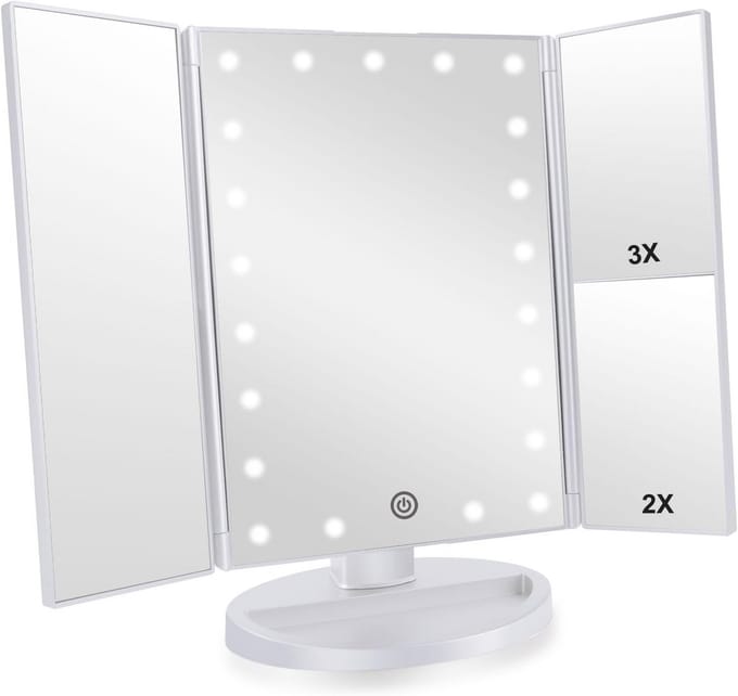 Vergrote Make-up Spiegel met Instelbare LED Verlichting en Touchscreen Bediening