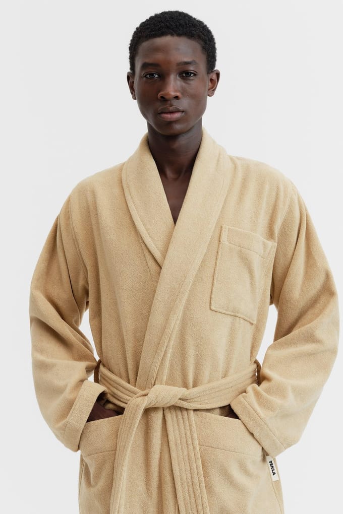 Tekla Unisex Classic Bathrobe Sienna Taglia: XL | Accappatoi Outlet | Unisex | Marrone