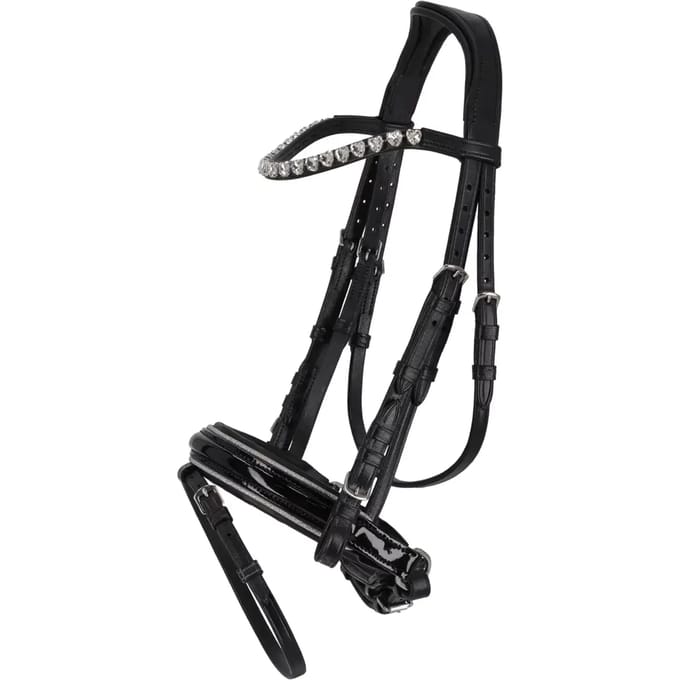 Qhp Hoofdstel Bixie Zwart-Zilver - Pony