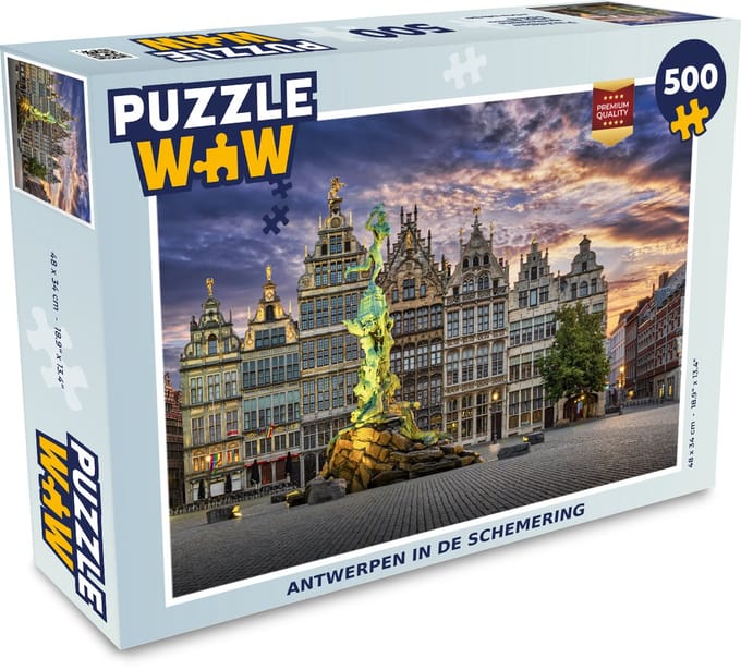 Puzzel Antwerpen in de schemering - Legpuzzel - Puzzel 500 stukjes