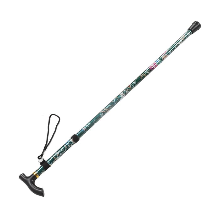 Canne Pliante 5 Niveaux Pliable Légère Imprimée Support de Marche Réglable en Hauteur Aluminium gray