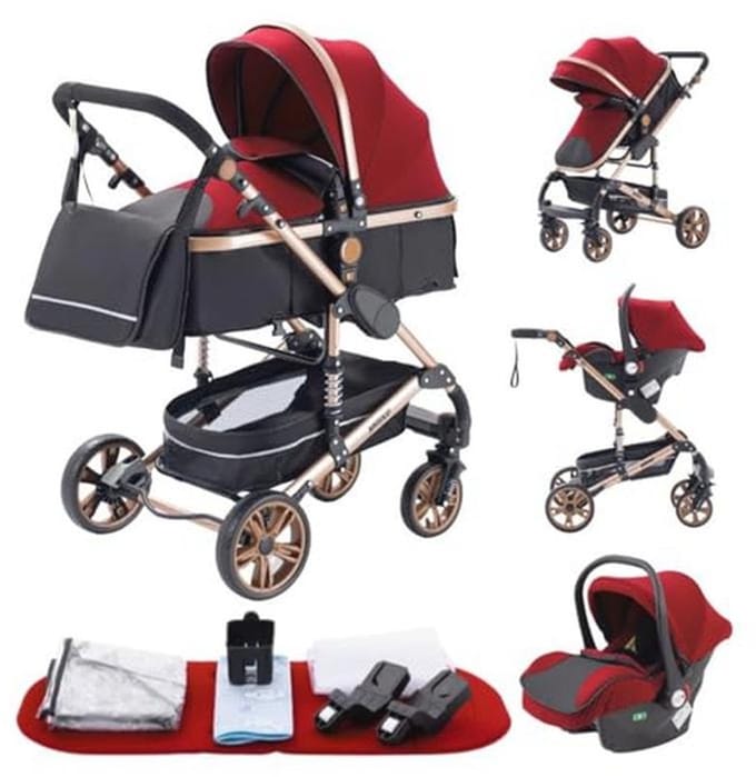3-in-1 Kinderwagen Met Zitaccessoires - Multifunctionele Wandelwagen Tot 25 Kg