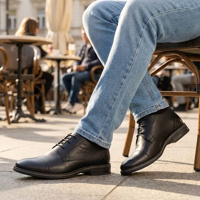 Bugatti Veterschoenen zwart Leer - Maat 42