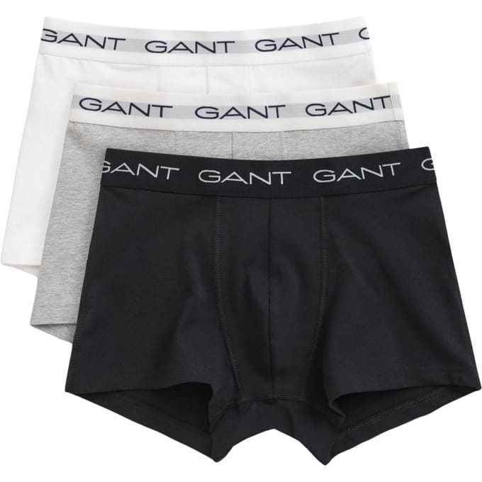 Gant Boxershorts Trunk 3-Pack Zwart Grijs Wit - Maat XXL - Heren