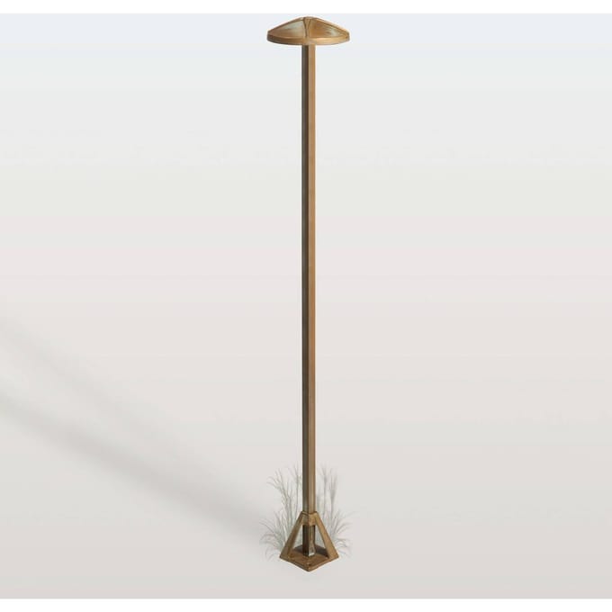 Moretti Luce LED tuinpadverlichting Aura Disk, hoogte 100 cm, antiek messing, IP65