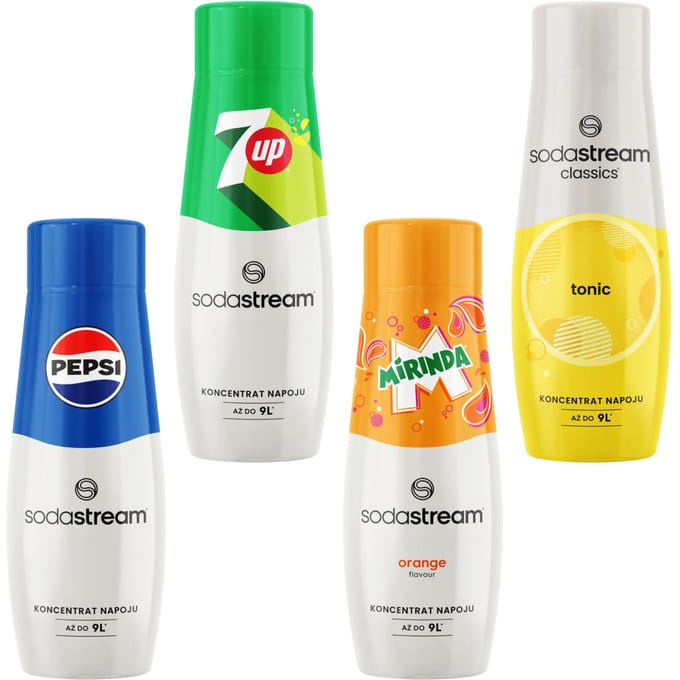 Sodastream - Pepsi, 7UP, Mirinda, Tonic - Syrup Set - 4 Stuks - 440 ml