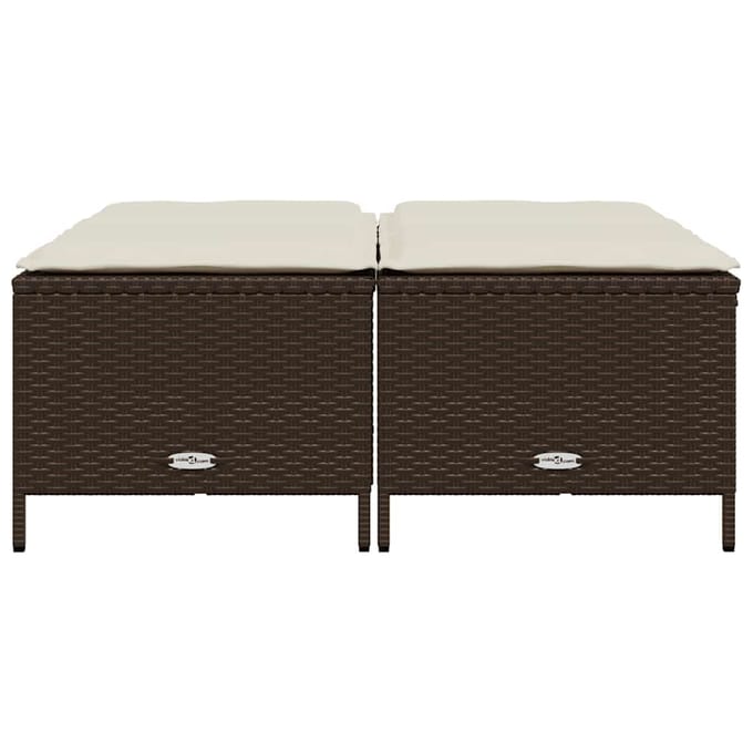 vidaXL - Tuinkrukken - met - kussens - 4 - st - poly - rattan - bruin