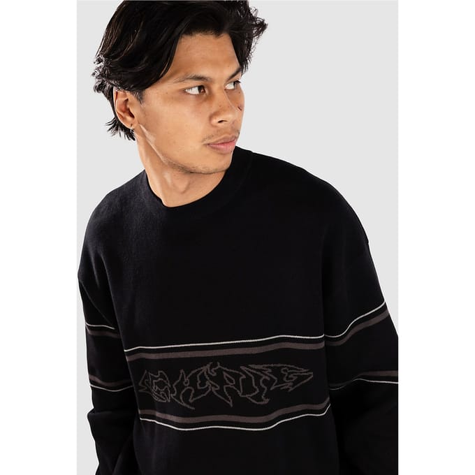 ICHPIG Razor Knitted Crew Gebreide Trui zwart