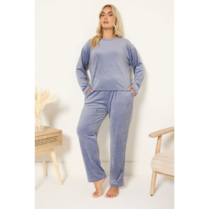 Yours Blue Super Luxe Pyjamaset Size 42-44