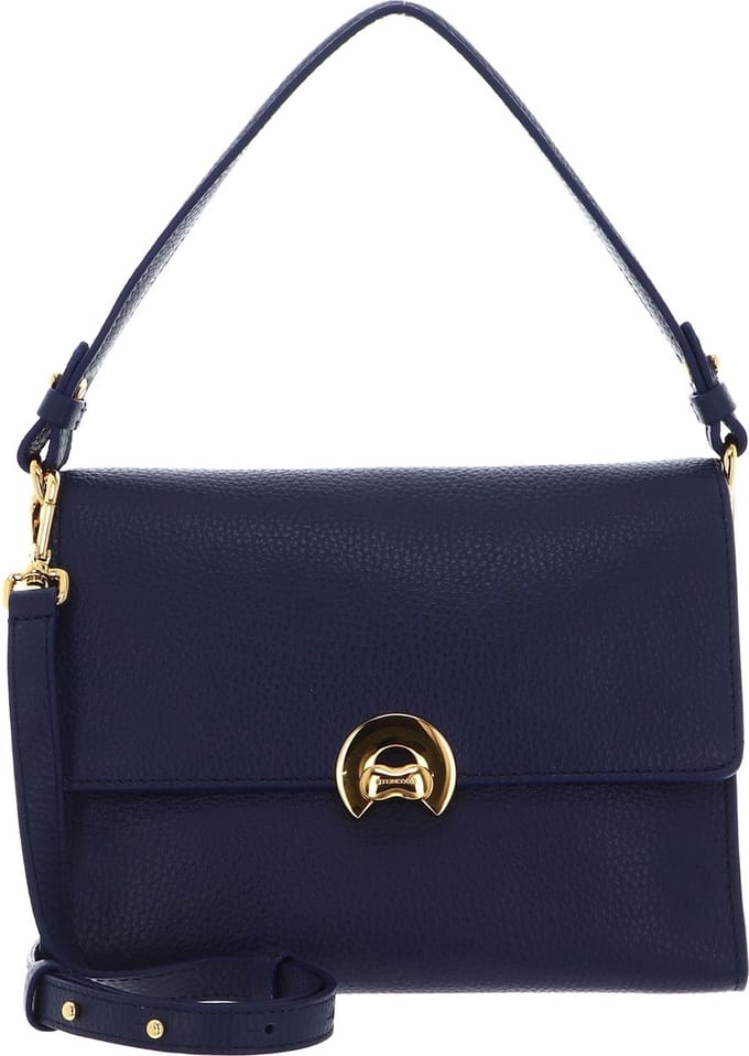 COCCINELLE Leren handtas Binxie Handbag Grained Leather Royal Blue blauw