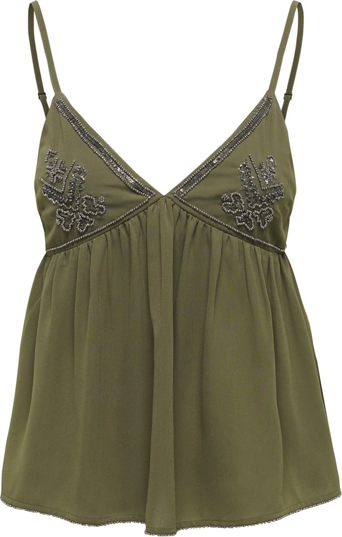 Regular fit blousetop met parelborduursel model 'JAVUN'