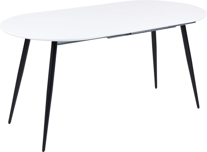 EFTALIA - Uitschuifbare eettafel - Wit - 120/160 x 80 cm - MDF