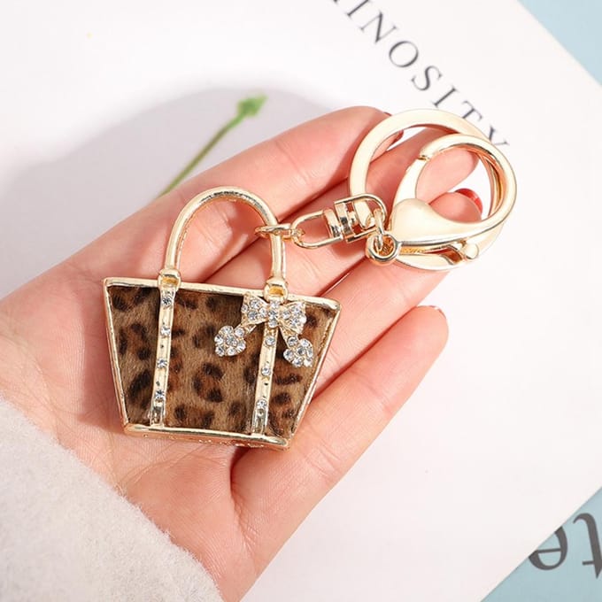 Mode Tas Vorm Legering Plating Vrouwen Sleutelhanger Sieraden Cadeau white