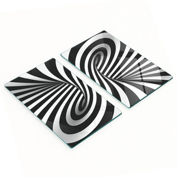 Decoratieve snijplanken van gehard glas met abstract wervelpatroon, 2x30x52 cm