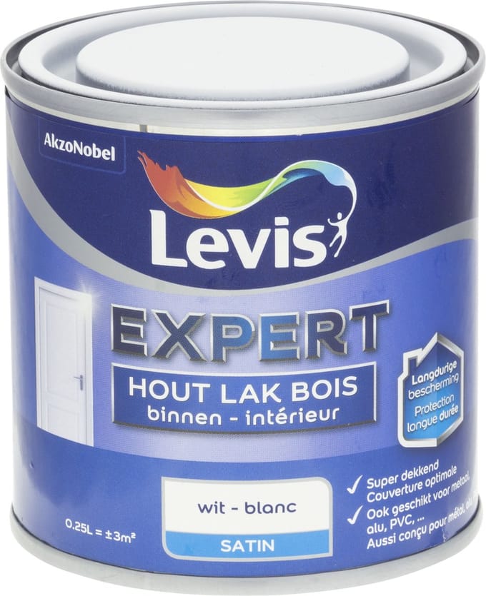 Levis - Expert Hout Lak Binnen Satin - Wit - 0,25 L