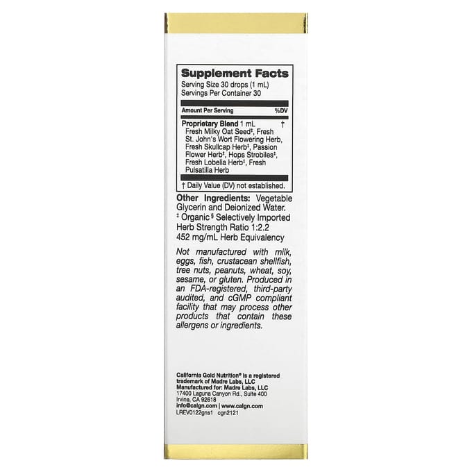 California Gold Nutrition, Bonne nuit de sommeil, 1 fl oz (30 ml)