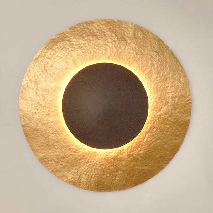 Holländer Wandlamp Satelliet 2 in goud-bruin, Ø 91 cm