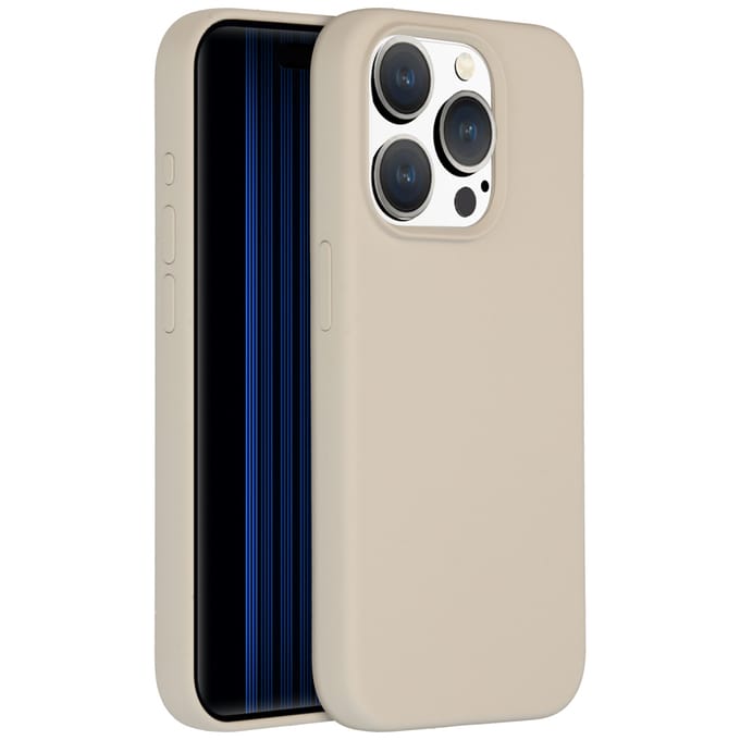Accezz Liquid Silicone Backcover voor de Apple iPhone 15 Pro - Stone