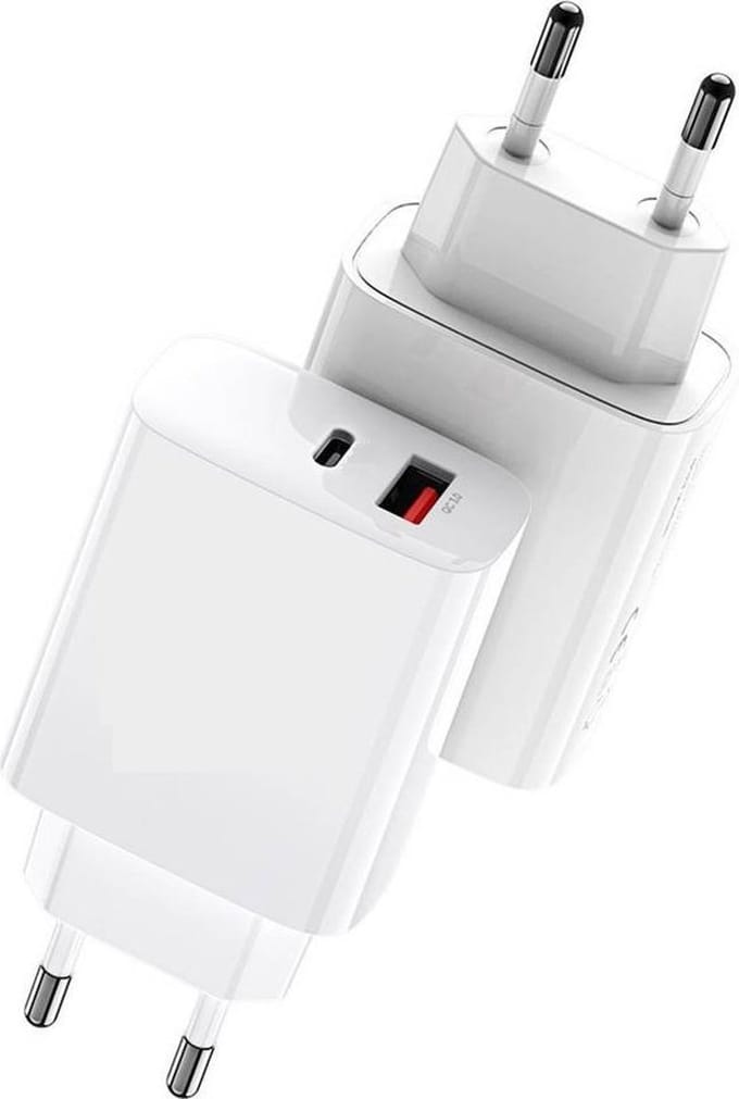 Oplader 2 Poorten usb C & usb-A Fast Charger 20w - 2 Stuks - Usb C Adapter - Usb C Stekker - Usb Adapter - Telefoon oplader