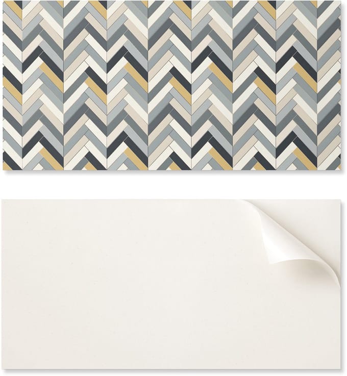 Zelfklevend vinyl woondecoratie-element 120x60 cm met visgraatpatroon