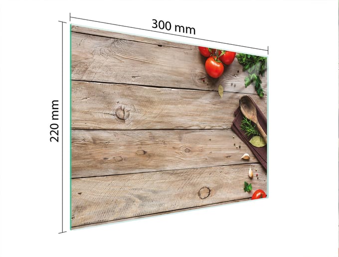 TMK ArtDeko Serie - Snijplank van gehard glas - 30x22 cm - Antislip - Hygienisch