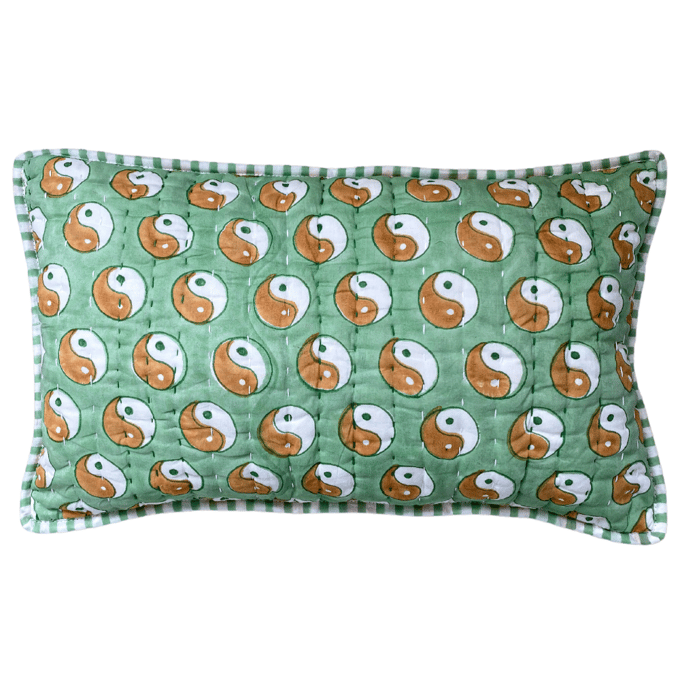 Unknown Stories - Kussenhoes Yin Yang Groen - 30 x 50 cm