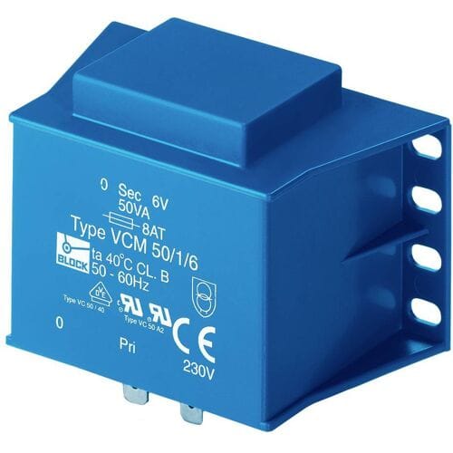 BLOCK VCM 36/2/9 Printtransformator 1 x 230 V 2 x 9 V/AC 36 VA 4 A