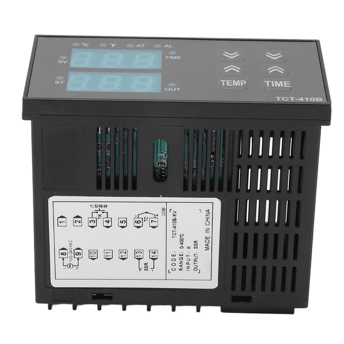 Digitale temperatuurregelaar Temperatuur Tijd 2 in 1 Digitale weergave Thermostaat voor hittepers black