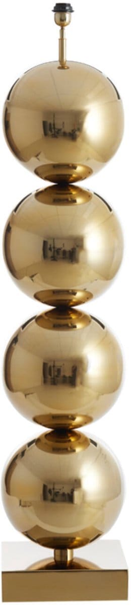 Staande lamp 4 bollen RVS/GOUD 30x30x137