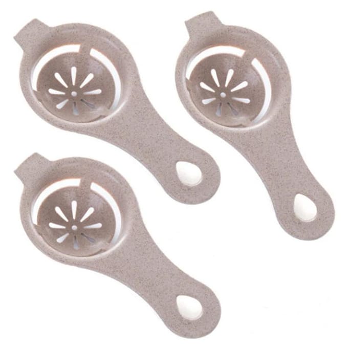 3 STUKS Eierfilter Eierscheiders Tarwestro Eigeel-Eiwitscheider Dooier Splitser Keuken Bakken Dooier Eiwit Zeef Bakgereedschap gray