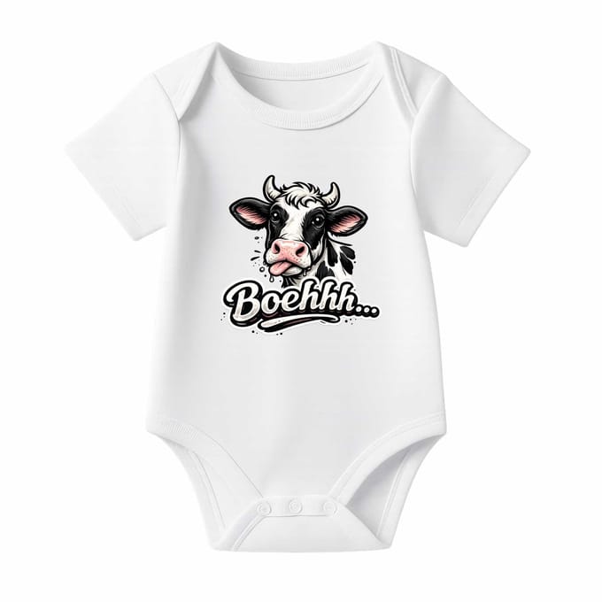 Romper Boehhh - wit - 86/92 - korte mouw