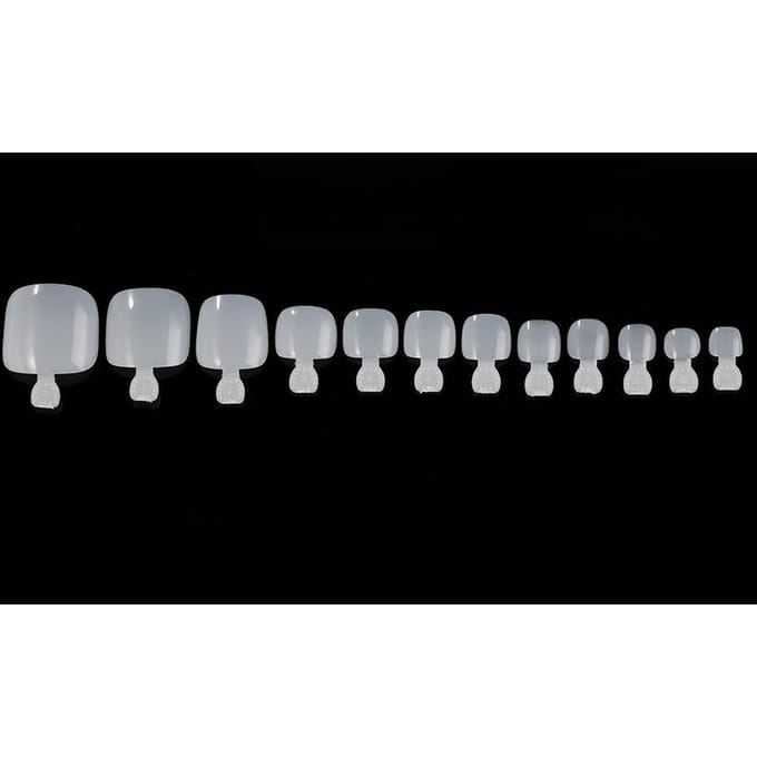 500 stuks volledige nagel teennagel tips natuurlijke vinger teen valse nep dekking manicure wit