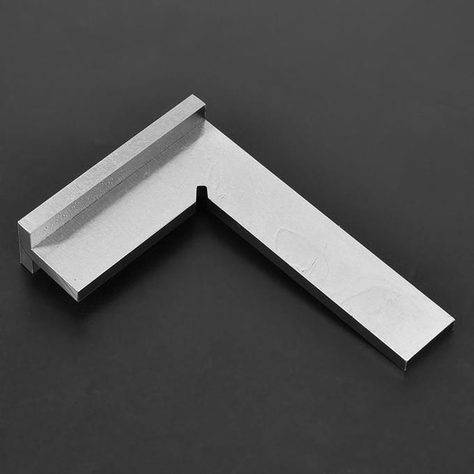 Règle d'angle Équerre d'ingénieur Haute précision Acier inoxydable 90 degrés avec siège(150x100mm) gray