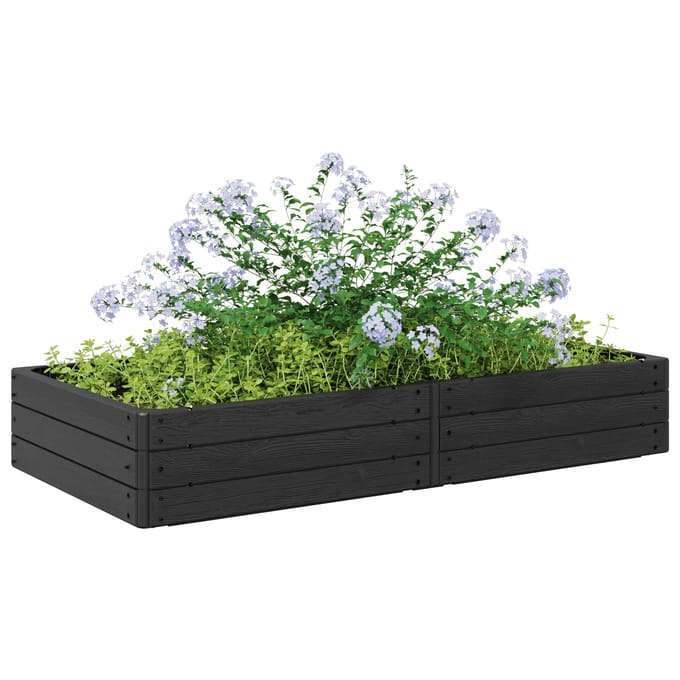 vidaXL - Verhoogd - bed - Zwart - 151 - x - 75,5 - x - 25 - cm - PP